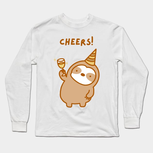 Cheers Celebration Sloth Long Sleeve T-Shirt by theslothinme